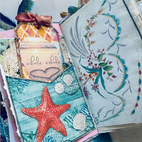 Handmade Junk Journal Marina Beach Theme Ocean Diary Journal - Picture 12 of 13
